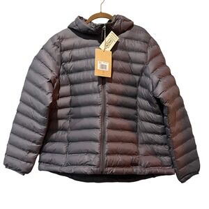 ZeroXposure Quilted Puffer Jacket Women's XL Smoke Grey Wind Resistant